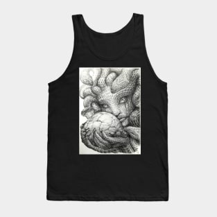 Medusa Pencil Drawing Tank Top